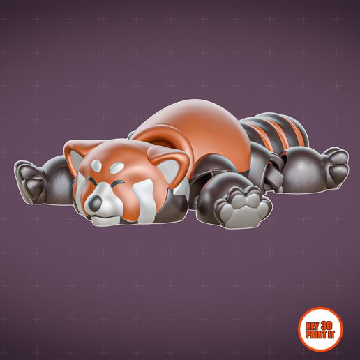 Blender_PrintInPlace_Articulated_Red_Panda_V02.jpg Artikulierter roter Panda mit Druck an Ort und Stelle