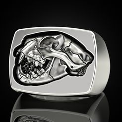 Lion-Skull-Ring-2.jpg STL file Lion Skull Ring・3D printing idea to download, Artchahur