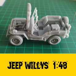 jeep-portada.png STL file Willys MB WWII Jeep 1:48 scale Hi-Res・3D print design to download