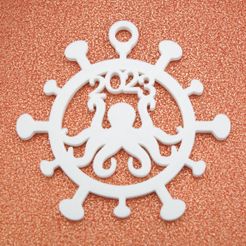 2023CoronavirusSilhouetteKrakenOrnament3DPhoto1.png.jpg Archivo STL Adorno 2023 Covid Coronavirus Silueta Kraken・Plan de impresora 3D para descargar
