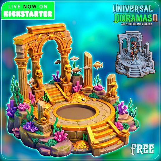 FREE 3D Printable Sunken Pantheon – 49 Universal Dioramas III