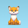 Cod1072-Cartoon-Sitting-Fox-1.png 3D file Cartoon Sitting Fox・3D printing idea to download