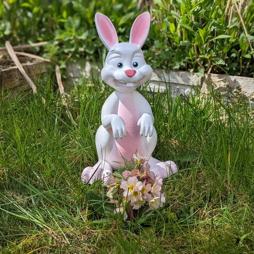 3dprinted_cartoon_easterbunny_07.jpg Cartoon Bunny for your Garden