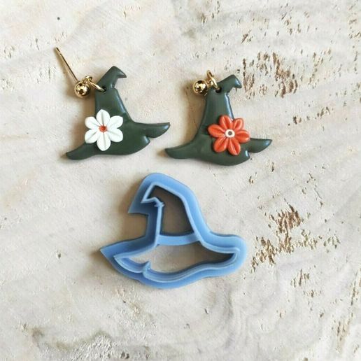 Witch hat embossed - Polymer Cutter (Clay Cutter) 3D model