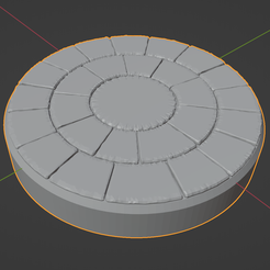 RoundStones30mmModel.png Wargame 30mm Circular Brick Texture base
