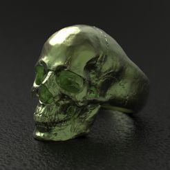Skull-Gold.7.jpg Archivo STL Anillo Calavera・Diseño para descargar y imprimir en 3D