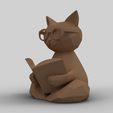 SimLab2961.png Low Poly Lesen Katze - Bibliothek Dekor