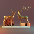 render_11.png Decoração de Natal com estátua de veado
