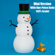 3_Snowman_mini.png Fast-Print Giant Snowman Christmas Decoration (Vase Mode)