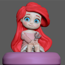 1.png Файл 3D ARIEL BABY PINK DRESS LITTLE MERMAID PRINCESS DISNEY CUTE 3D print model・Модель для загрузки и 3D печати