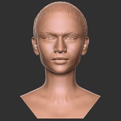 1.jpg Datei STL Zendaya Büste für 3D-Druck・Design für 3D-Drucker zum herunterladen