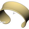 volume1.jpg Abgerundete Enden breite konkave Manschette Armband Größe M 3D-Druck Modell