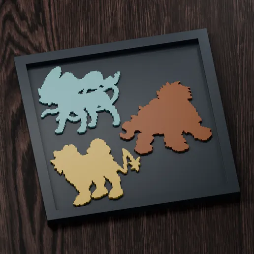 Raikou - Pokemon Silhouette Frame | Gen 5 sprite style | STL