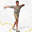 1.jpg Cartoon Man Dancing stylized human Low-poly 3D model