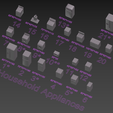 Household-Appliances.png Architecture Interior Mega Pack 353 STL Models Furniture Miniature Scale 1:50 Diorama Design Dollhouse Kitbash Bundle OBJ 3MF Assets