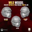 WILD WEASEL PUN 3 nT OA HELMET jest | Wild Weasel fan art head for action figures