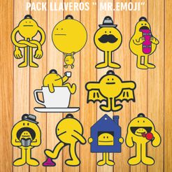 aaaaaaaaaaaaaaaaaaaaMr.Emoji.jpg Fichier STL PACK 10 PORTE-CLÉS " MR. EMOJI "・Design à télécharger et à imprimer en 3D