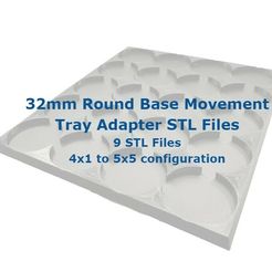 32mm-Round-Base-STLs.jpg 32mm Round Base Movement Tray Adapters - Old World & Kings of War Compatible