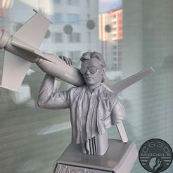 Primed.jpg Sixth scale Macgyver bust - Set of 9 stl-files for 3d printing