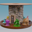 MiniTower-MixAndMatch1.png MiniTower - Filament Spool Recycling Miniatures Display (Modular, Stackable, Interlockable) - Turn Empty Filament Spools Into D&D Displays!