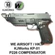 PHOTO-05.jpg GBB GBBR KJWorks KJW WE HK3P Inokatsu Airsoft Sig Sauer KP01 KP-01 P226 Replica Tactical Compensator Muzzle Flash Hider