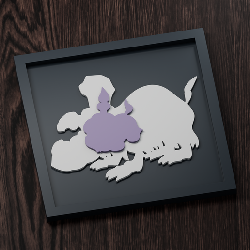 Houndstone Line - Pokemon Silhouette Frame | Normal, Inverse & Scaled STL