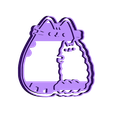 Pusheen gatito.stl STL file PACK PUSHEEN THE CAT CUTTER COOKIE CORTA GALLETITAS GATO・Model to download and 3D print