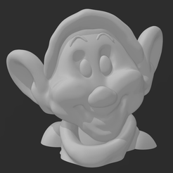 Screenshot-2023-03-16-154843.png STL file Dwarf Dopey Head Bust [Snow White]・3D printer design to download