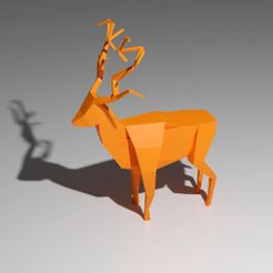 Cerf.jpg Free STL file Lowpoly Deer・3D printable model to download
