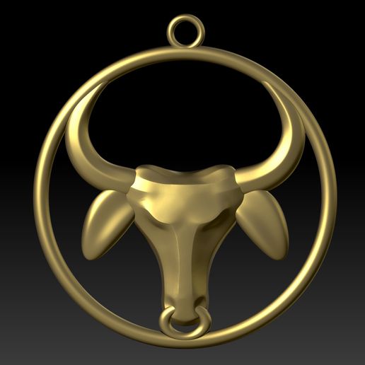 Free OBJ file Taurus Pendant ♉ ・3D printable object to download・Cults