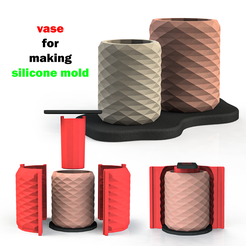vase1_pic1.png STL file 2 sizes of one vase to making silicone mold・3D printable model to download