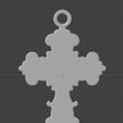 Back.jpg Baroque Cross Pendant with Cabochon Setting 3D print model