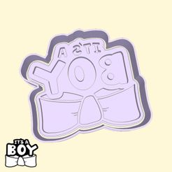 02-1.jpg Archivo STL Cortadores de galletas para baby shower - #01 - Es un niño (estilo 1)・Plan para descargar y imprimir en 3D