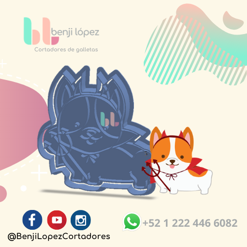 HALLOWEEN DEVIL DOG COOKIE CUTTER - 3D model önizlemesi