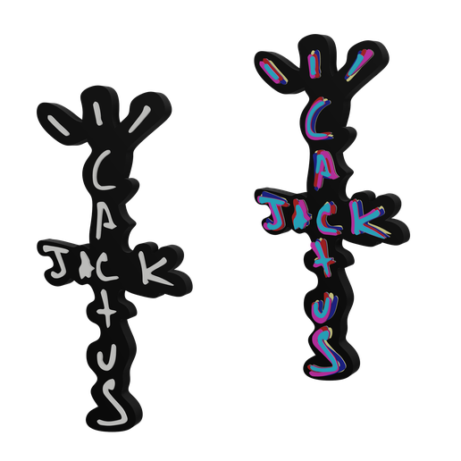 3D MULTICOLOR LOGO/SIGN - Cactus Jack (Two Variations) STL File for 3D  printingCults