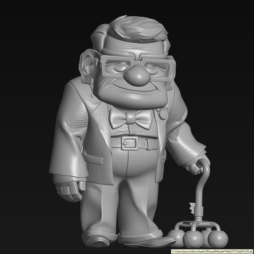 Carl Fredricksen - Stylized 3D Printable Figure - Up Movie Fan Art