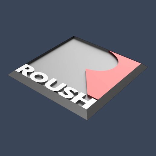 Roush Emblem – 3D Logo Pack (Square, Inset, Letters) | FDM & Resin Printable - 3D model önizlemesi