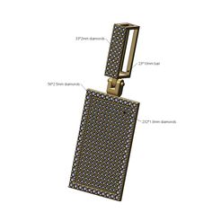 Iced-Diamond-pendant-iced-bail-00.jpg STL-Datei Iced Diamond rechteckiger Memory-Anhänger mit Bügel 3D-Druckmodell・3D-druckbares Modell zum Herunterladen