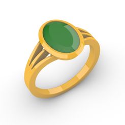 Oval-Single-Stone-Ring-1.jpg STL file Oval Single Stone Ring・3D printing idea to download, Alfamodel