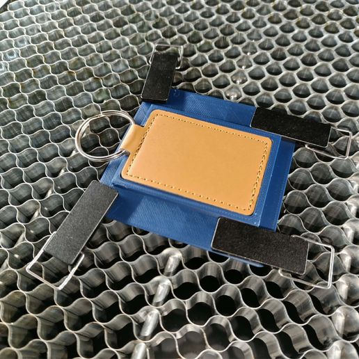 Laser engraving template for leatherette rectangle key ring, compatible with Xtool M1, M1 Ultra, P2S, F1,...