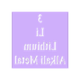3.stl Tile Stencil - Periodic table - Element - 3 Li Lithium
