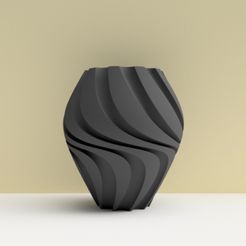 vase deco 1 noir.jpg STL file TURBULENTWAVE" vase 3dgregor・3D print design to download