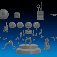 1-expendable-pack-multipose-posterboys.png 3D file EXPENDABLE SERVOCORES - ASSISTANT DROID SQUAD -IN PARTS- 28mm・3D printer design to download
