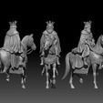 02.jpg Les trois rois mages à cheval - Magi Nativity STL Bundle