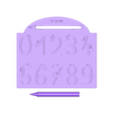 Tablette chiffres à tracer S.stl Tablet of numbers to trace