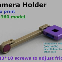 1.jpg Free 3D file Pi Camera holder easy to print, adjust tension・3D printing model to download