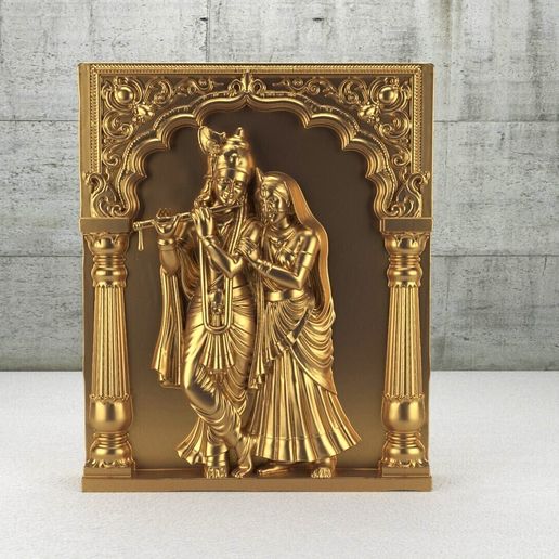 Lord Krishna & Radha Decorative 3D Photo Frame (Wall Art)