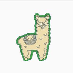 A1.jpg STL file Llama Cookie Cutter (A)・3D print design to download