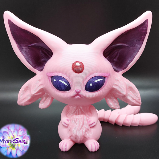 Chibi Espeon Flexy - Articulated - Print in Place 3D model