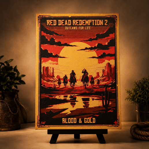 Red Dead Redemption – Cowboy 3D Layered Wall Art / Shadow Box